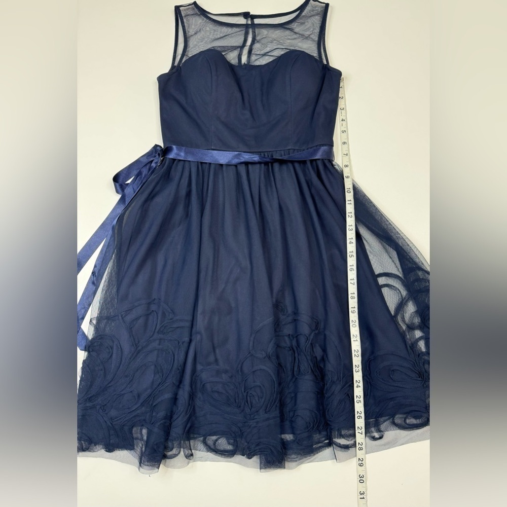 Eliza J Illusion Neckline Sleeveless Embroidery Dress Womans Small - Picture 12 of 14